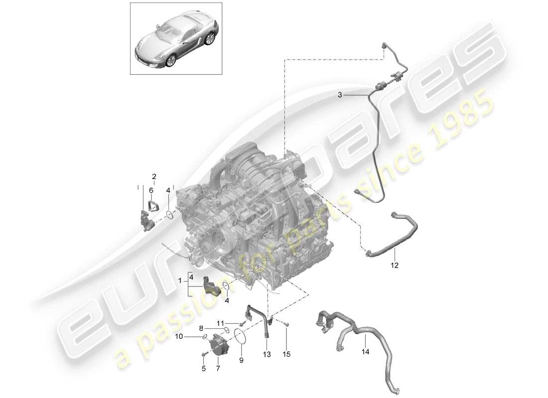 Porsche Boxster 981 (2012) crankcase Part Diagram