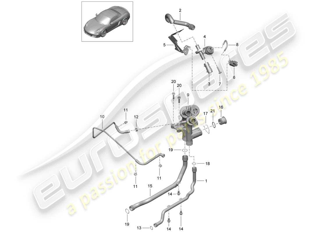Porsche Boxster 981 (2012) CONNECTION Part Diagram