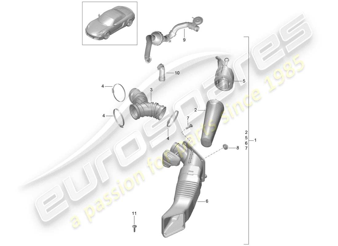 Porsche Boxster 981 (2012) AIR CLEANER Part Diagram