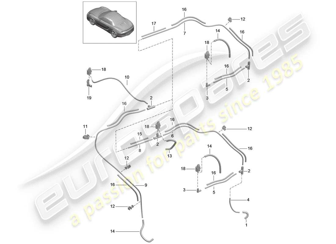 Porsche Boxster 981 (2012) VACUUM SYSTEM Part Diagram