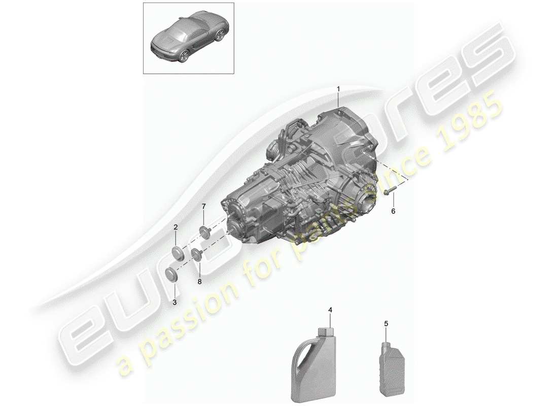 Porsche Boxster 981 (2012) - PDK - Parts Diagram