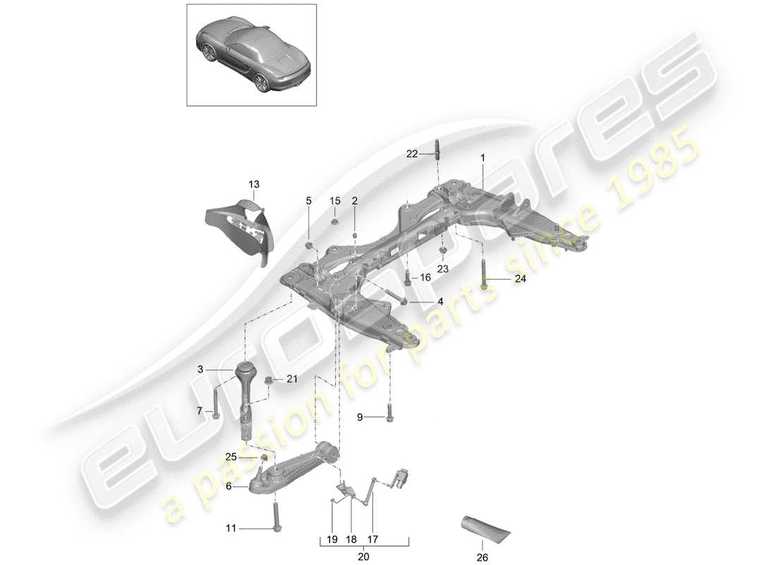 Porsche Boxster 981 (2012) CROSS MEMBER Part Diagram