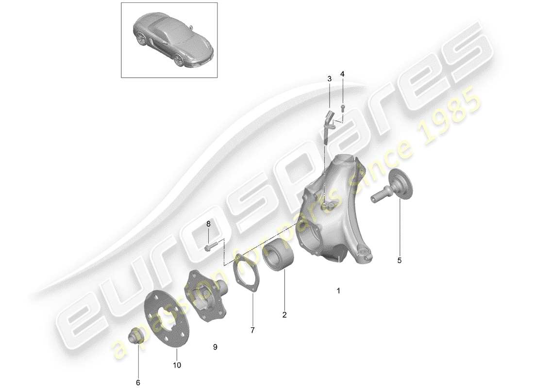 Porsche Boxster 981 (2012) wheel carrier Part Diagram