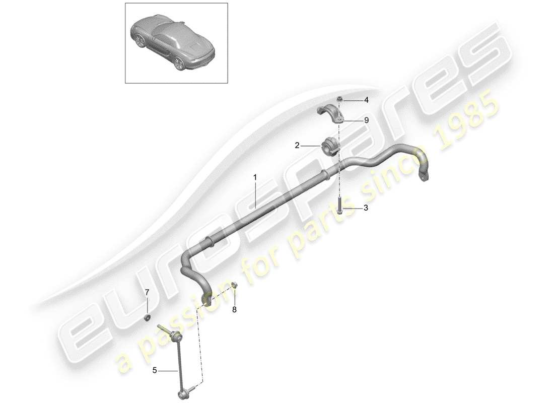 Porsche Boxster 981 (2012) stabilizer Part Diagram
