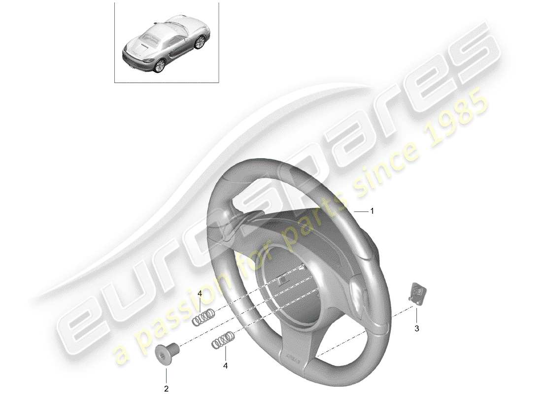 Porsche Boxster 981 (2012) Steering Wheels Part Diagram