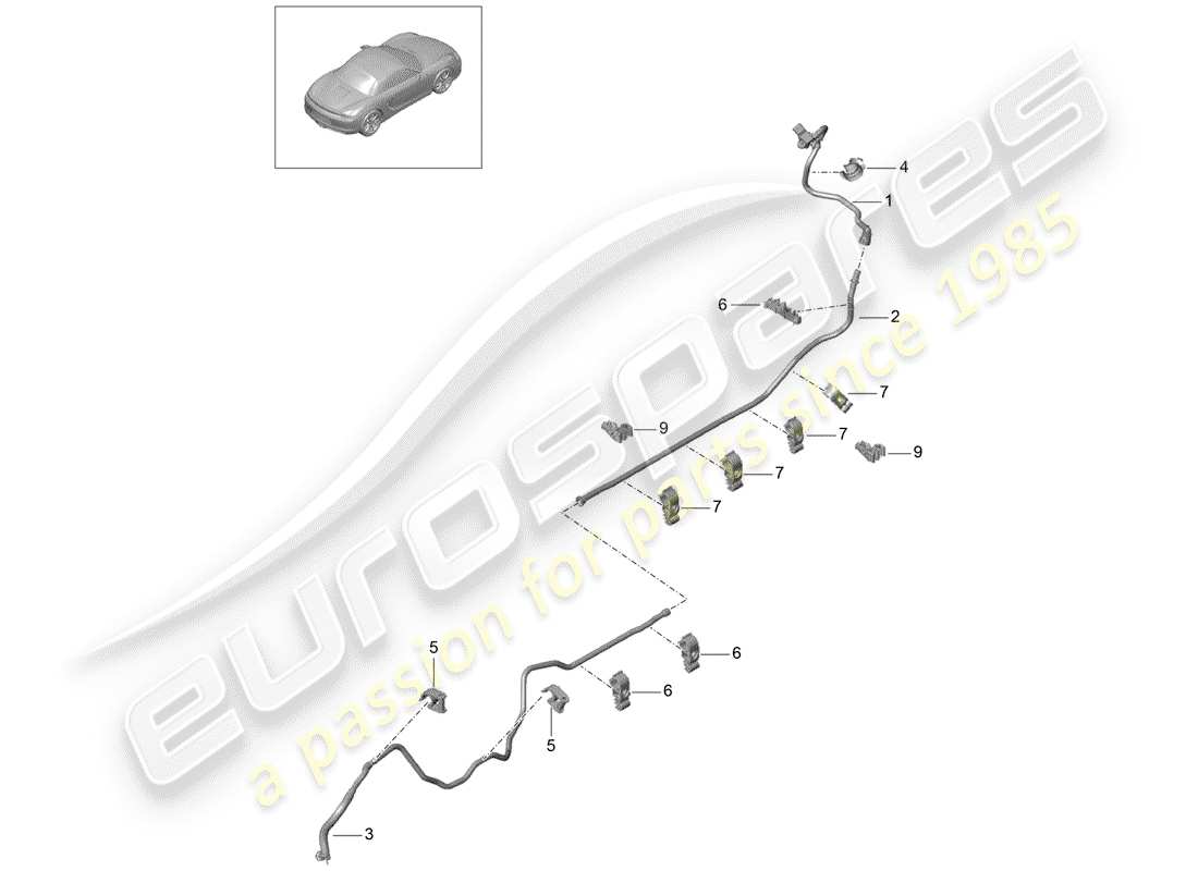 Porsche Boxster 981 (2012) VACUUM LINE Part Diagram