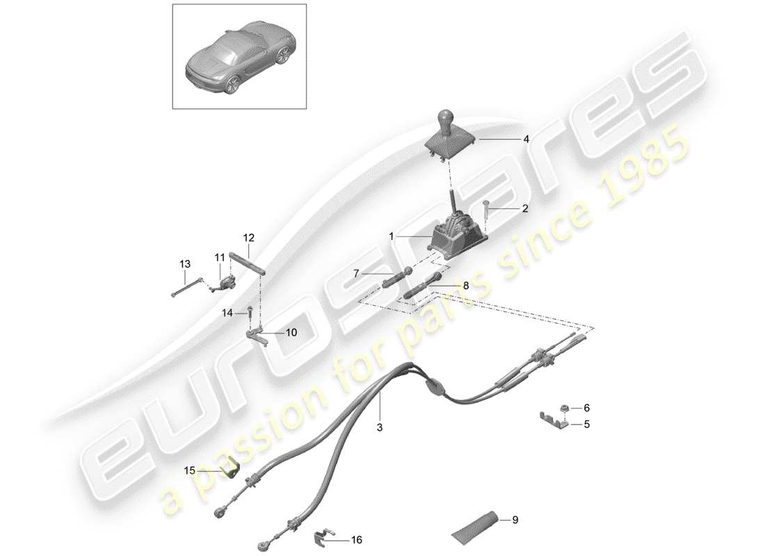 Porsche Boxster 981 (2012) transmission control Part Diagram