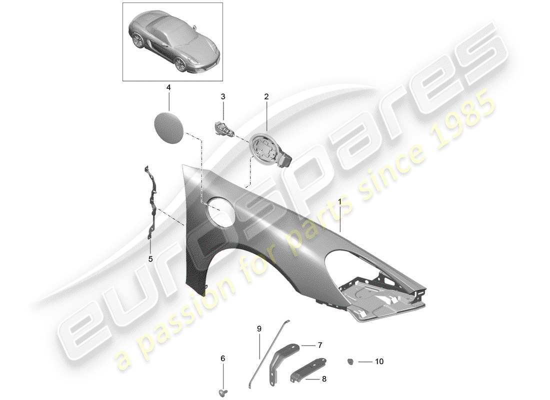 Porsche Boxster 981 (2012) FENDER Part Diagram