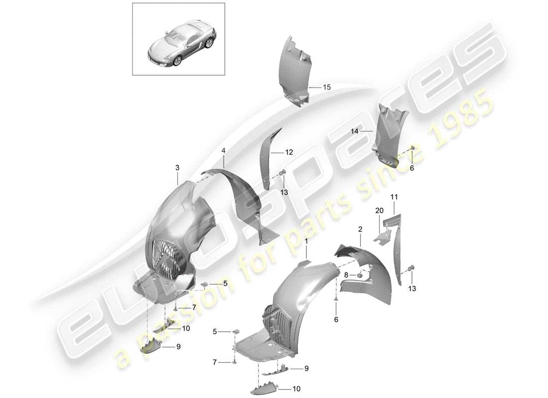 Porsche Boxster 981 (2012) trims Part Diagram
