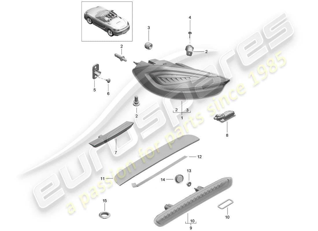 Porsche Boxster 981 (2012) REAR LIGHT Part Diagram