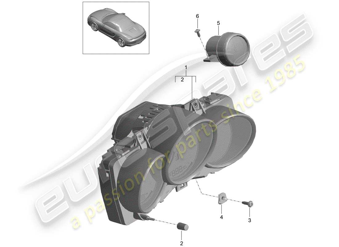 Porsche Boxster 981 (2012) Instruments Part Diagram