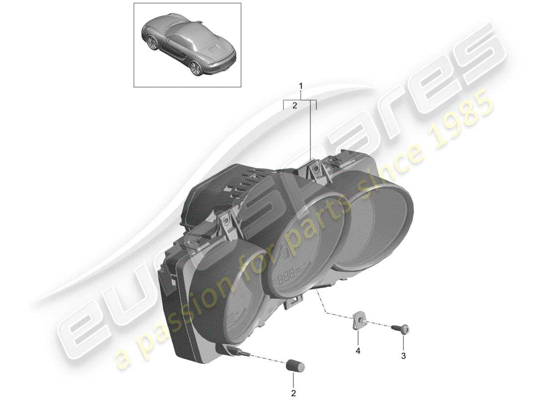 Porsche Boxster 981 (2013) Instruments Part Diagram