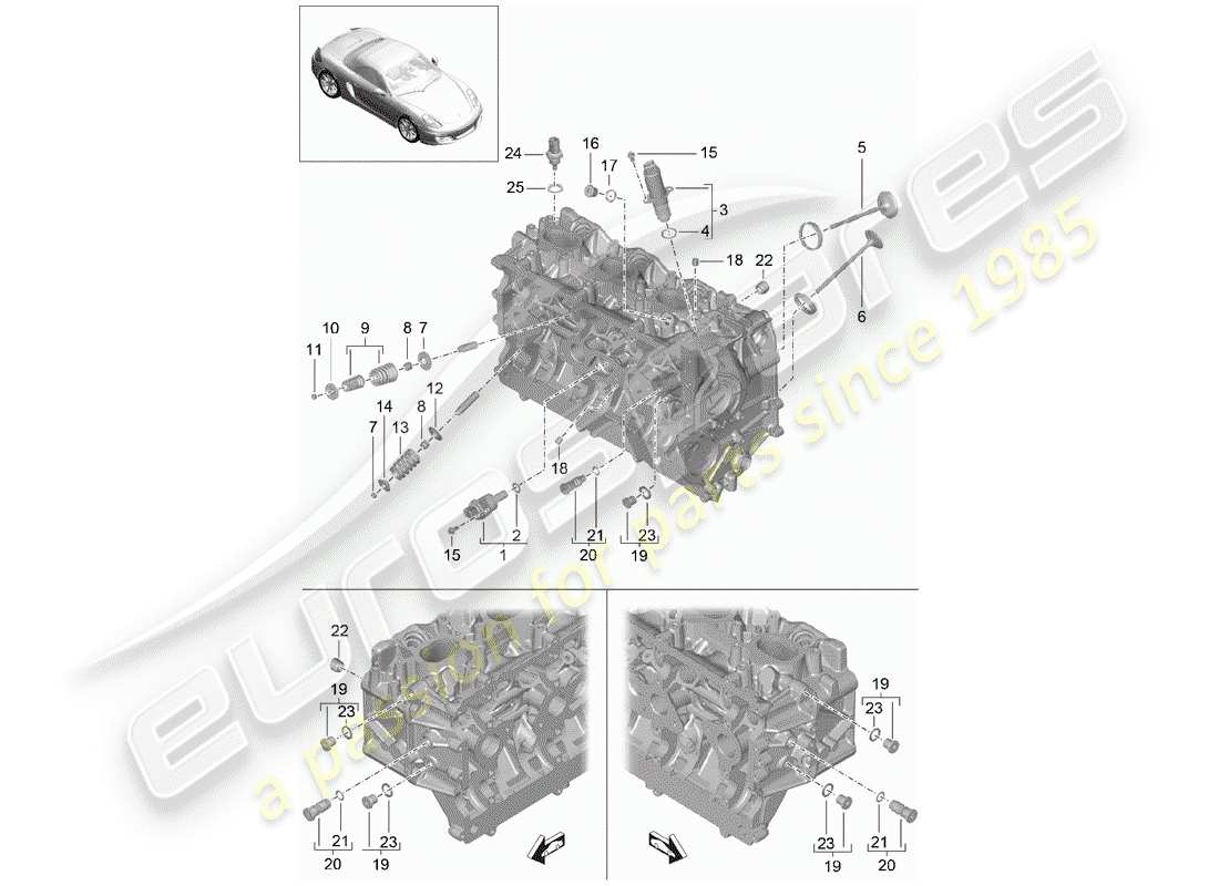 Porsche Boxster 981 (2014) CYLINDER HEAD Part Diagram
