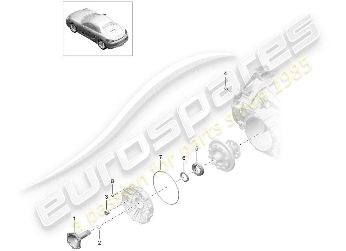 Porsche Boxster 981 (2014) MANUAL GEARBOX Part Diagram