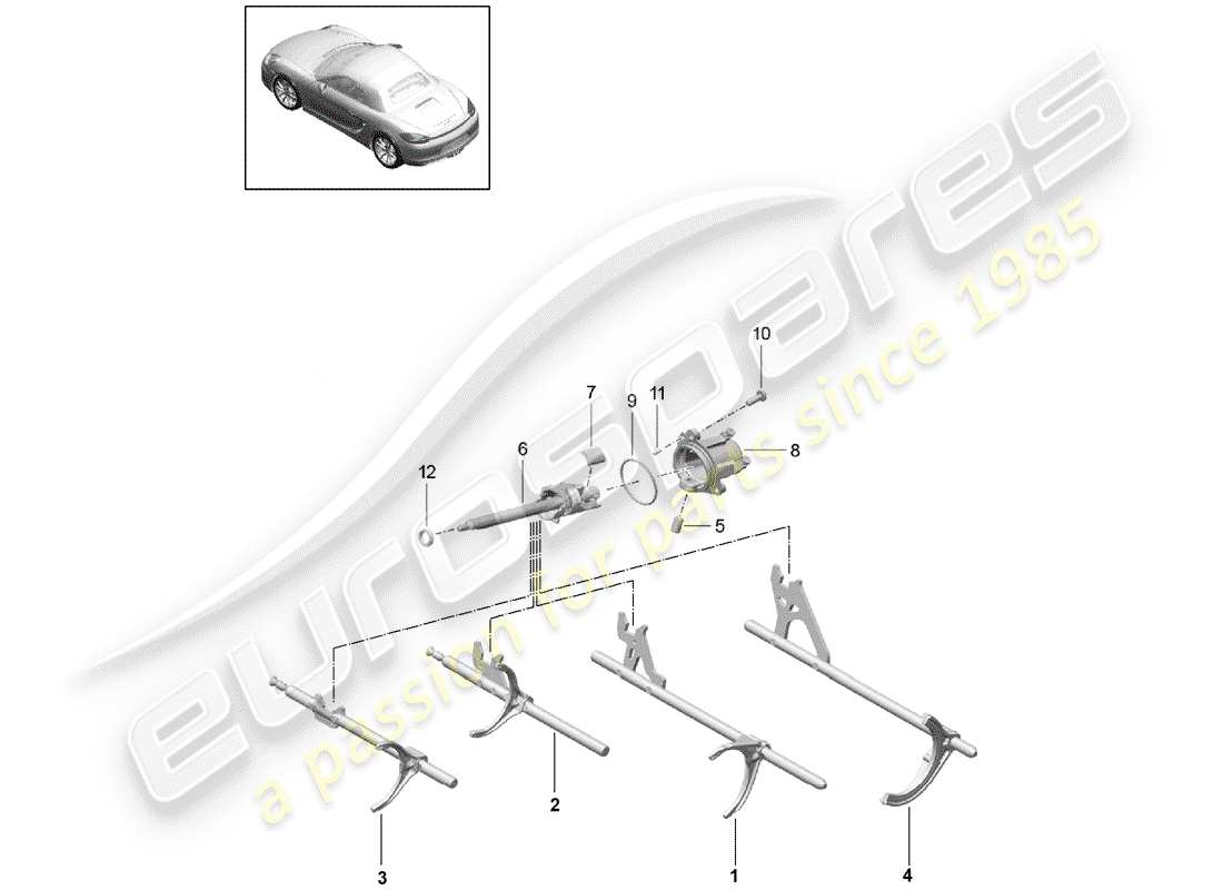 Porsche Boxster 981 (2014) MANUAL GEARBOX Part Diagram
