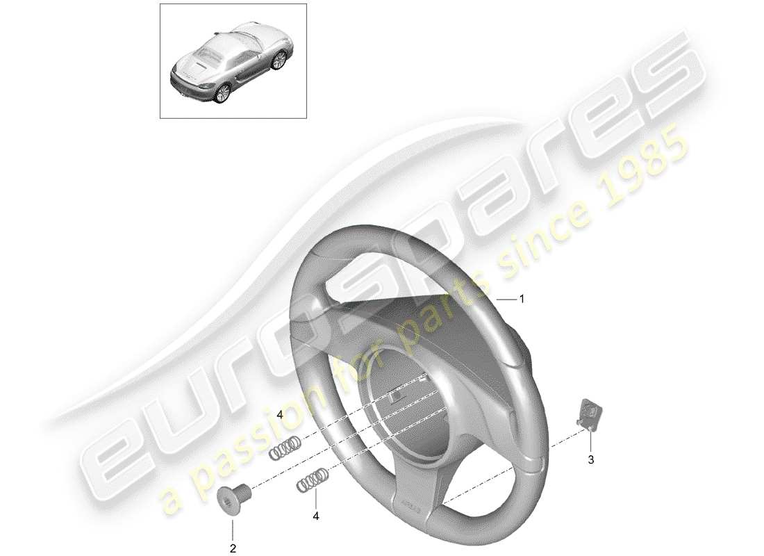 Porsche Boxster 981 (2014) Steering Wheels Part Diagram