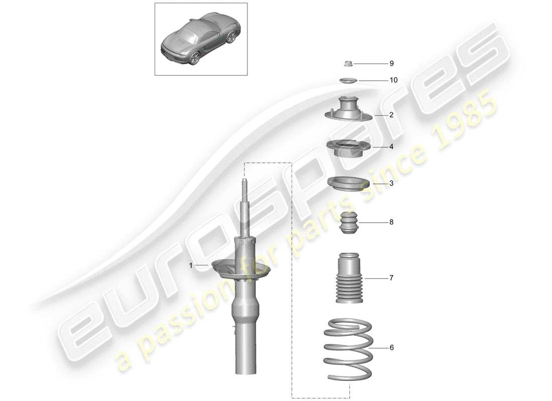 Porsche Boxster 981 (2014) SHOCK ABSORBER Part Diagram