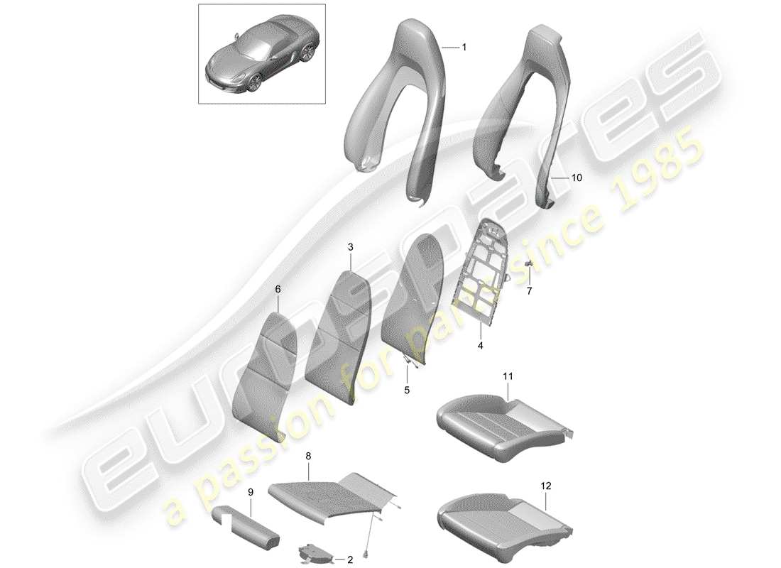 Porsche Boxster 981 (2014) foam part Part Diagram