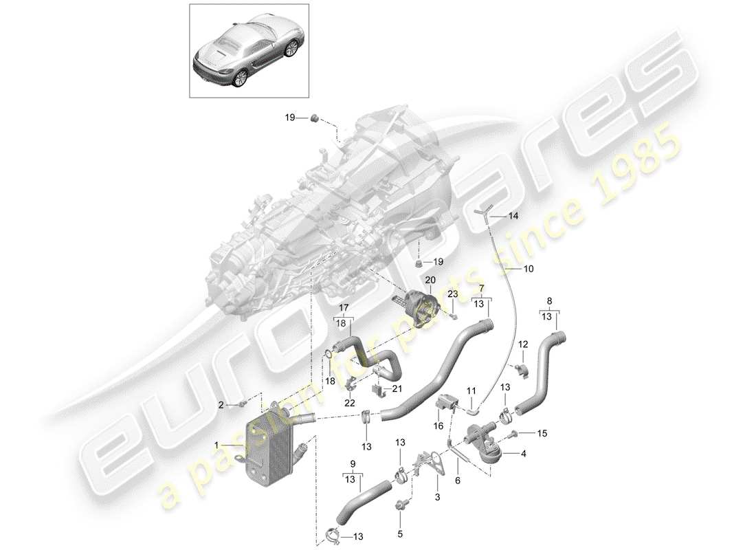Porsche Boxster 981 (2015) MANUAL GEARBOX Part Diagram