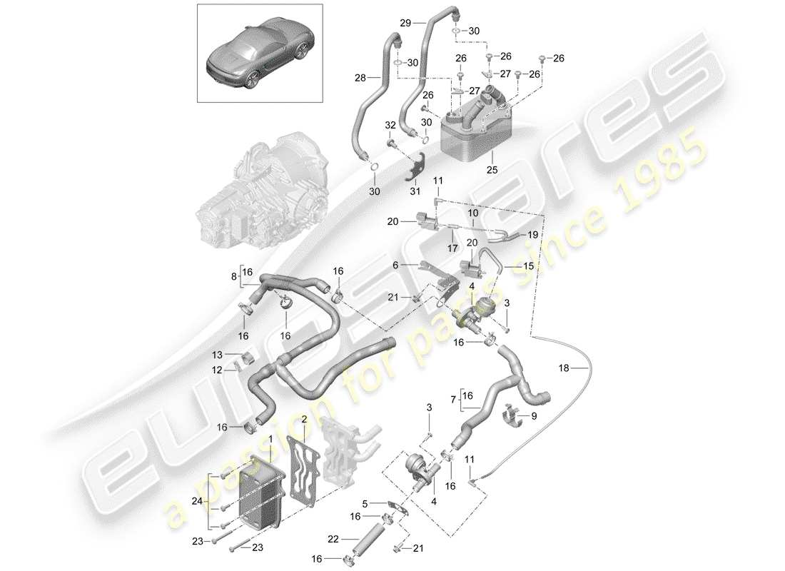 Porsche Boxster 981 (2015) - PDK - Part Diagram