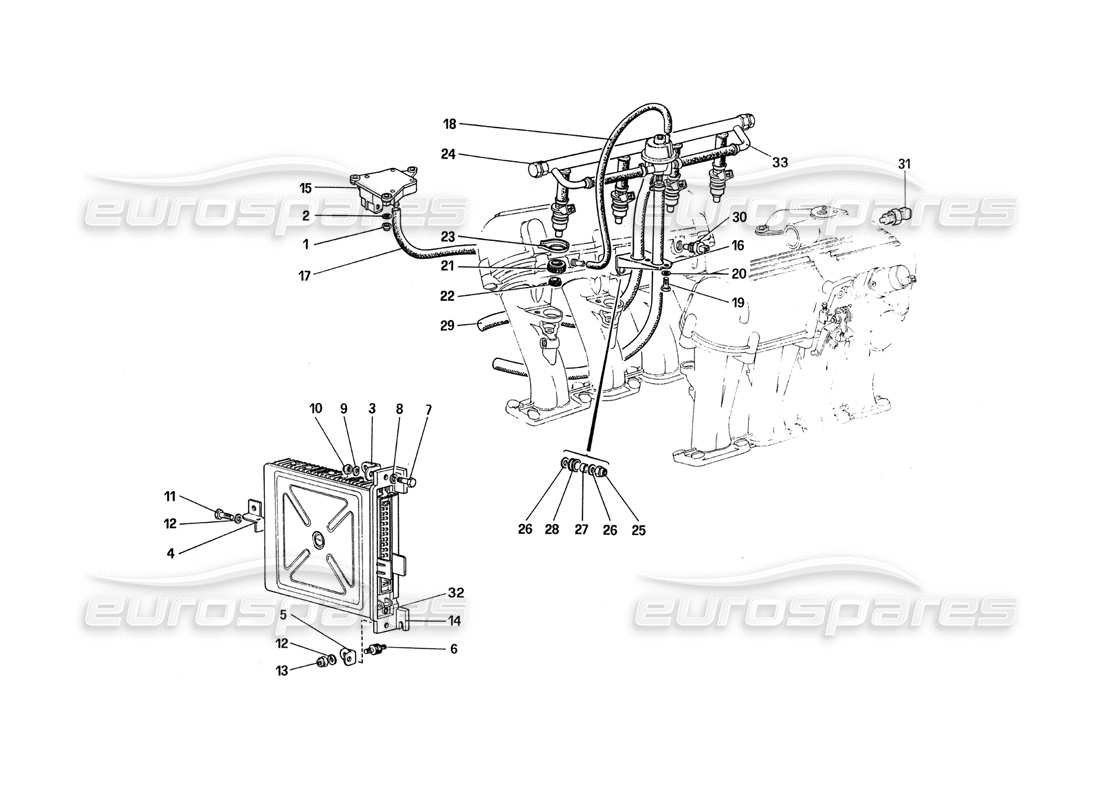 Ferrari 288 GTO Fuel Injection System Part Diagram