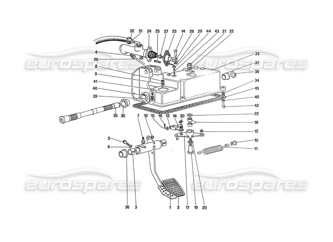 Ferrari 288 GTO clutch release control Part Diagram