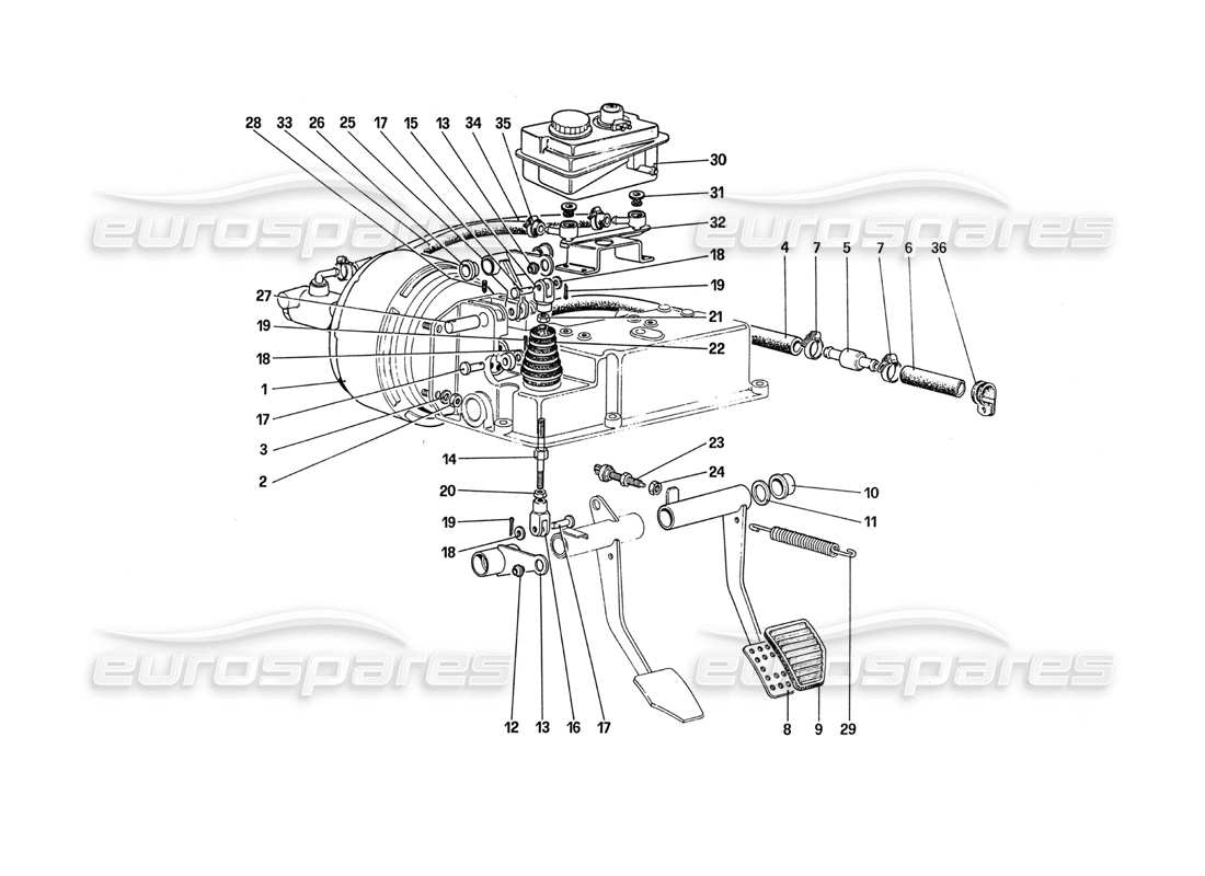 Ferrari 288 GTO Brake Hydraulic System Part Diagram