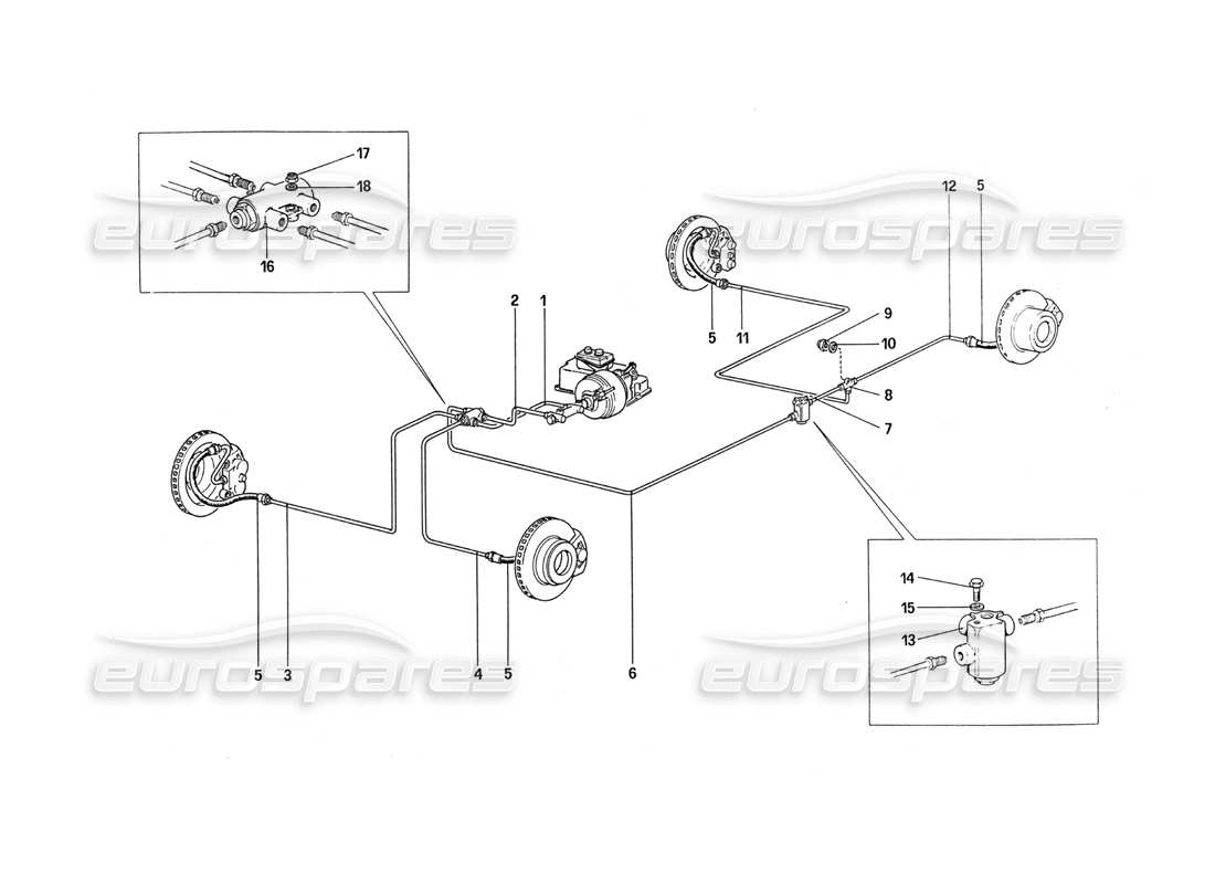 Ferrari 288 GTO Brake System Part Diagram