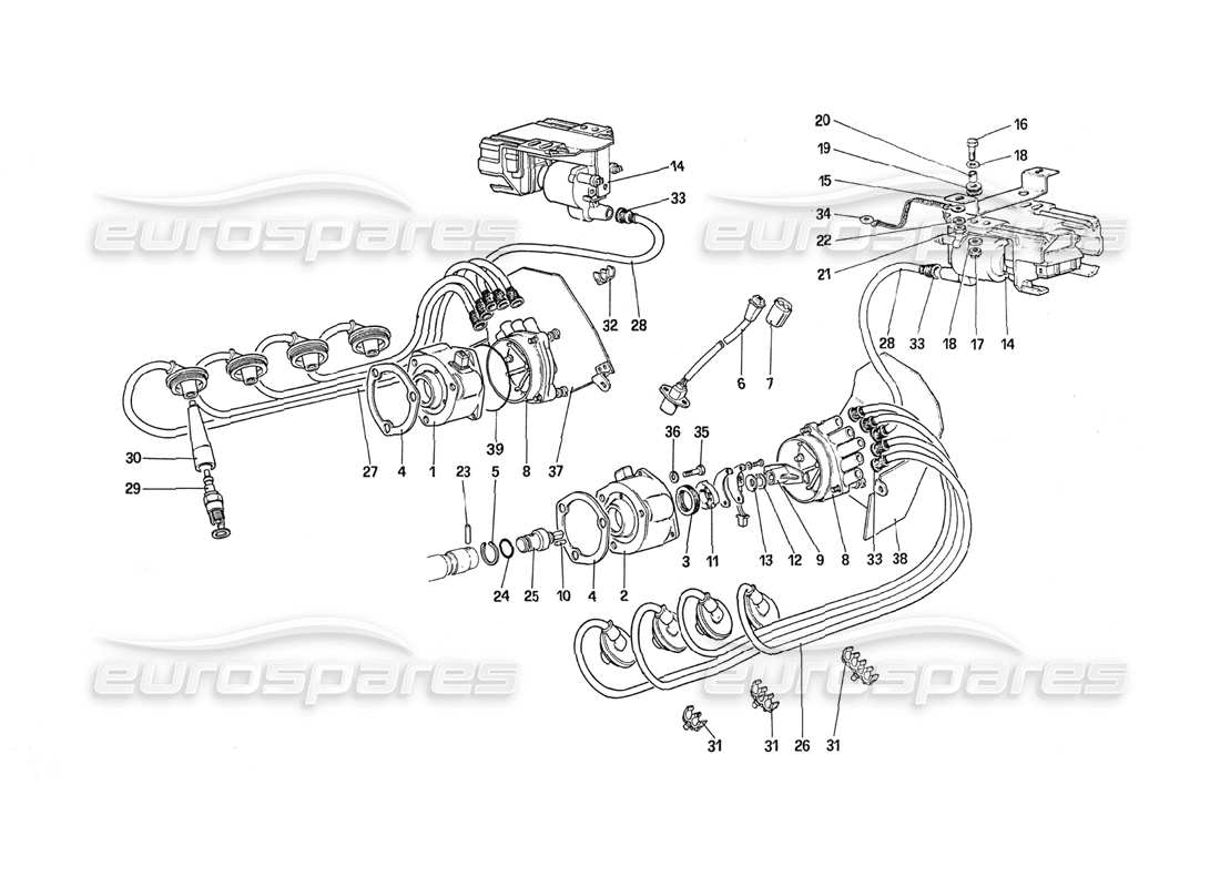 Ferrari 288 GTO engine ignition Part Diagram