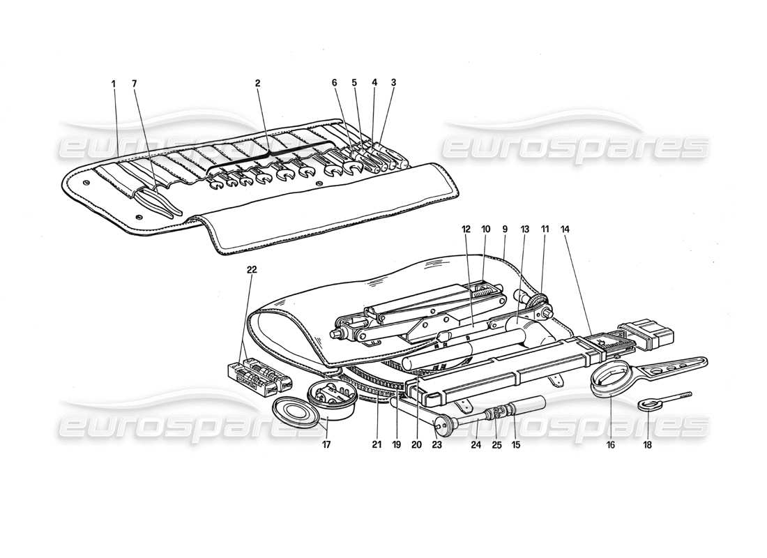 Ferrari 288 GTO Toolkit Part Diagram