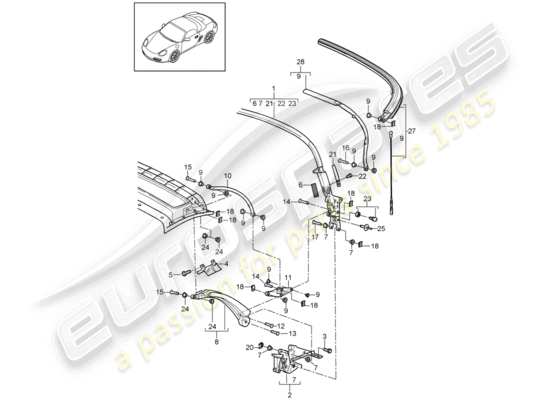 a part diagram from the Porsche Boxster 987 (2010) parts catalogue