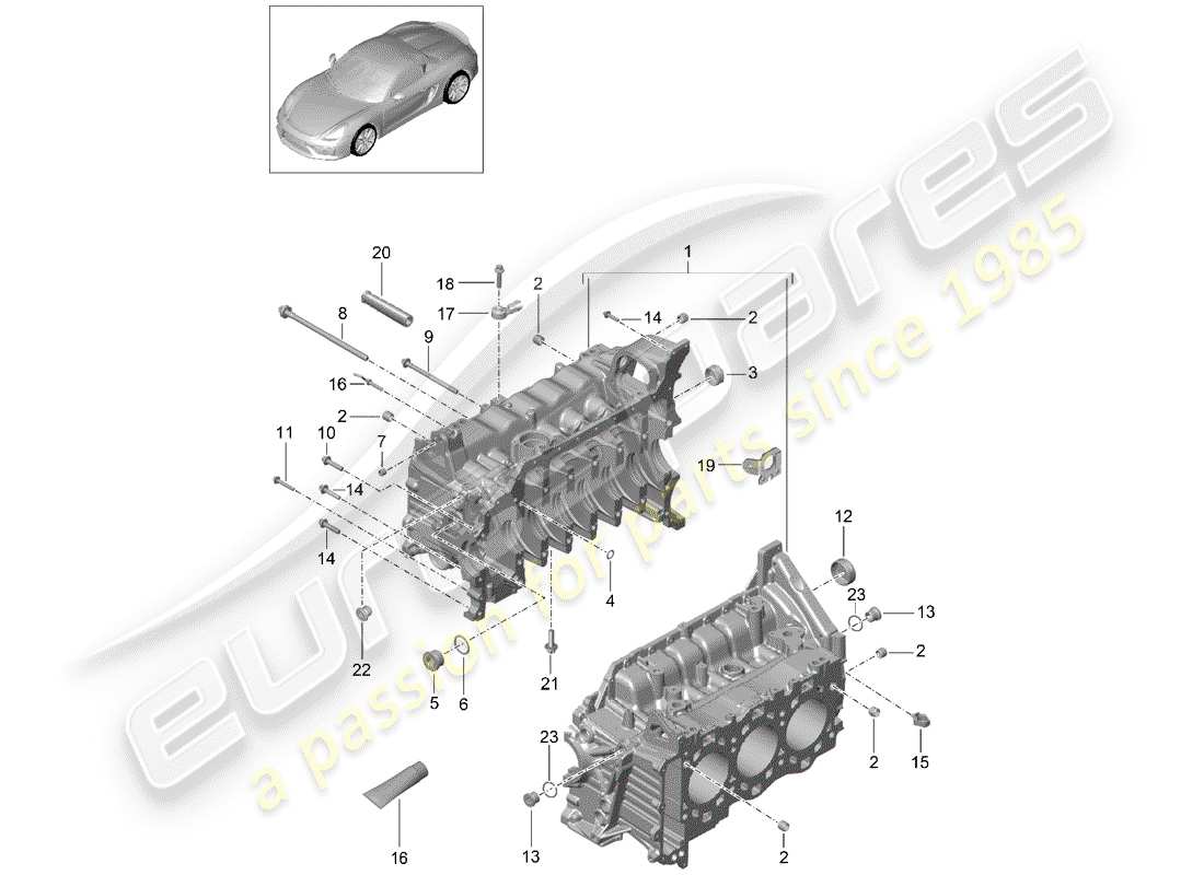 Porsche Boxster Spyder (2016) crankcase Part Diagram
