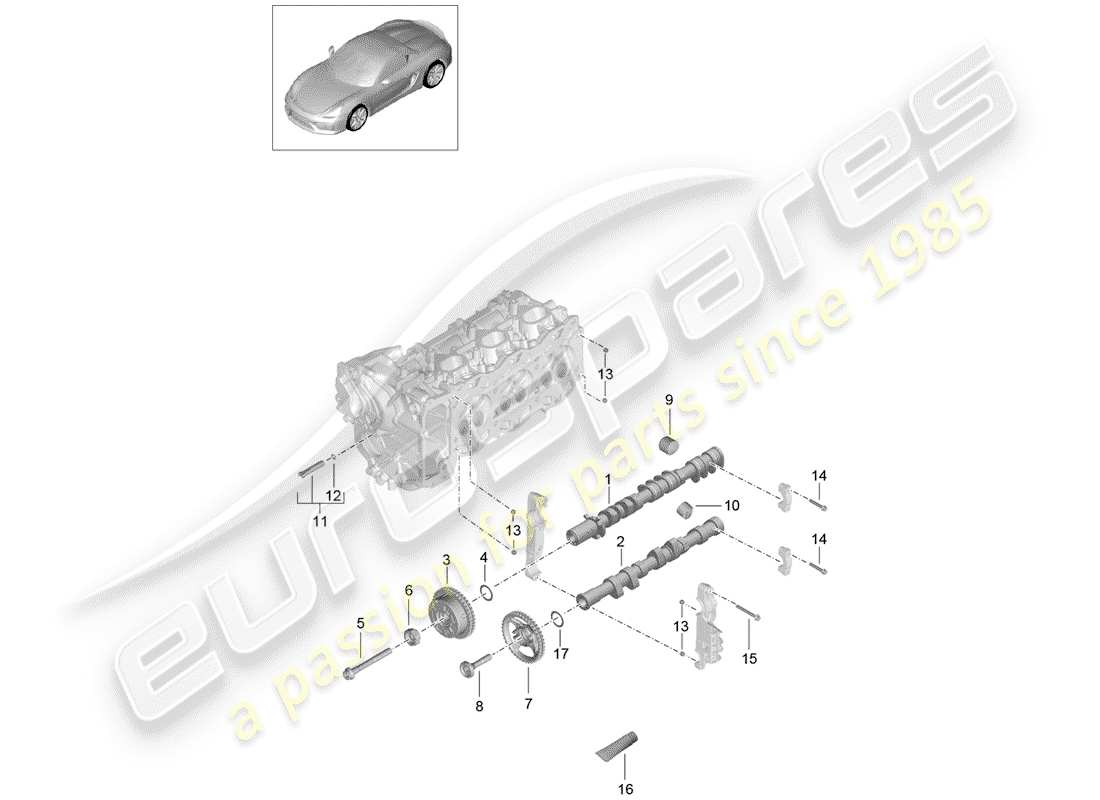 Porsche Boxster Spyder (2016) camshaft Part Diagram