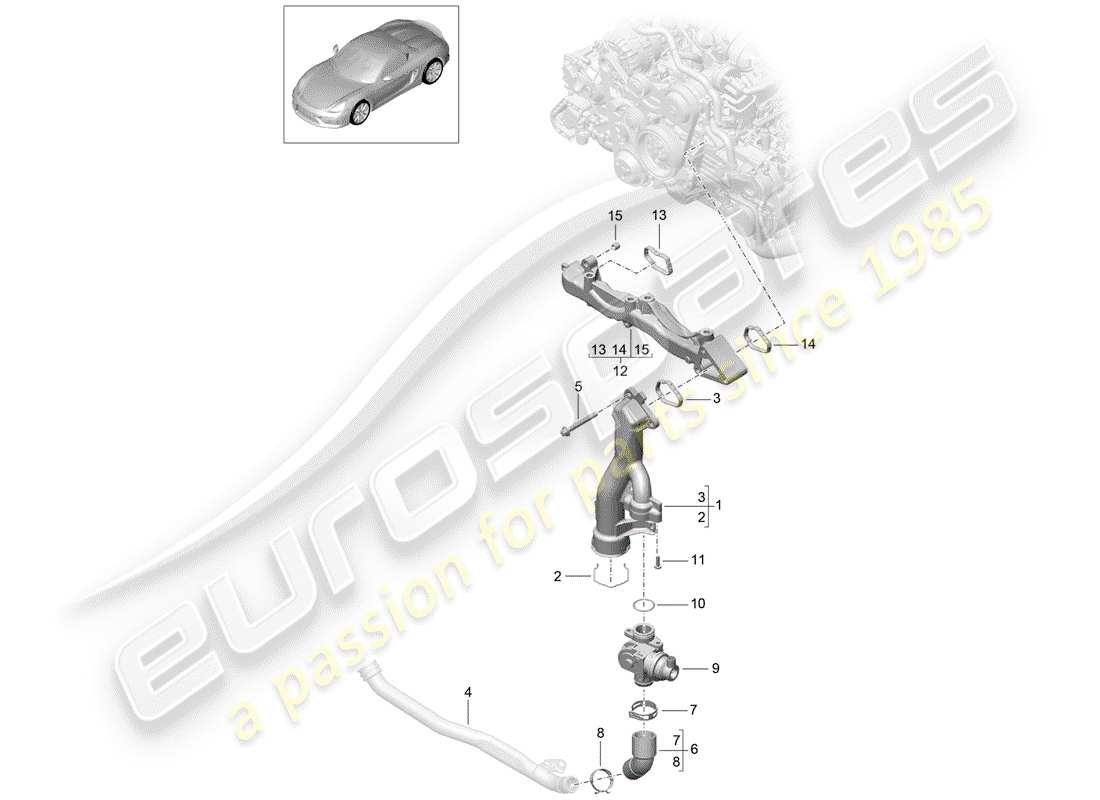Porsche Boxster Spyder (2016) sub-frame Part Diagram