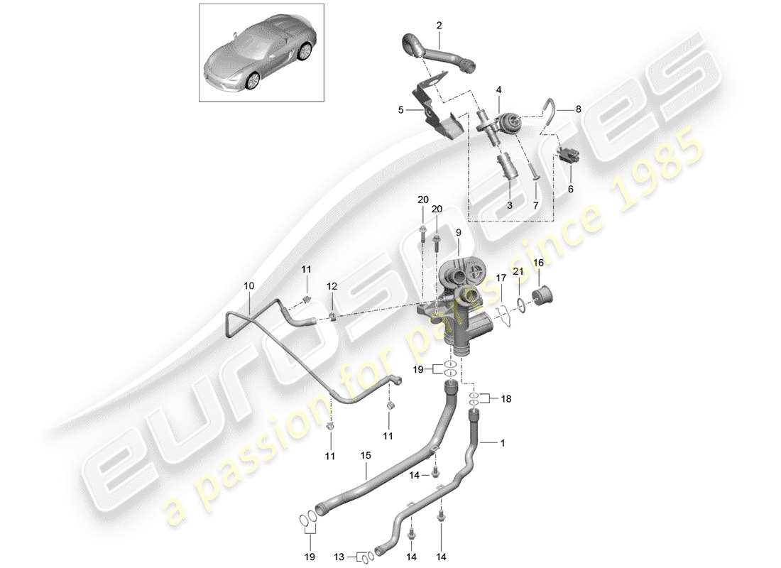 Porsche Boxster Spyder (2016) CONNECTION Part Diagram