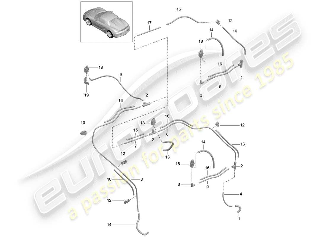 Porsche Boxster Spyder (2016) VACUUM SYSTEM Part Diagram