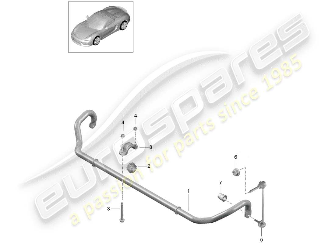 Porsche Boxster Spyder (2016) stabilizer Part Diagram