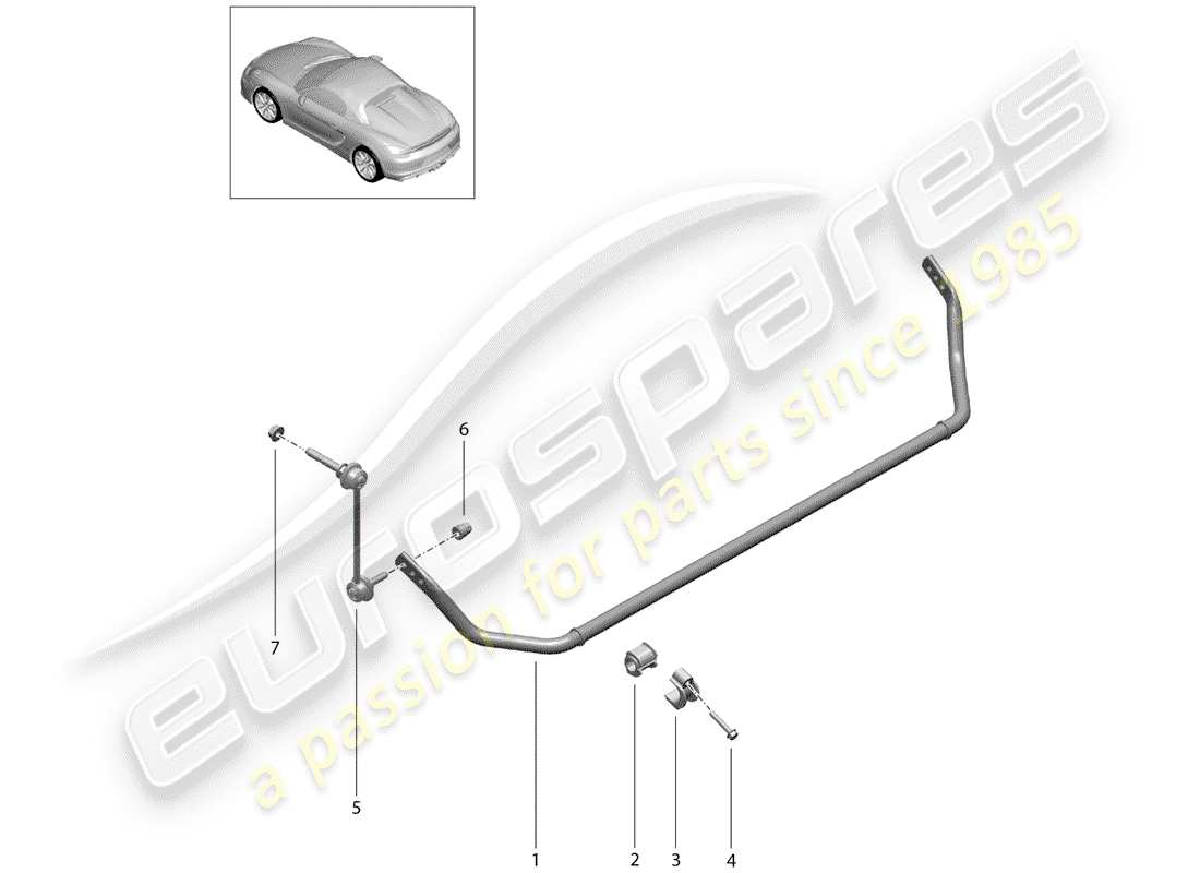 Porsche Boxster Spyder (2016) stabilizer Part Diagram