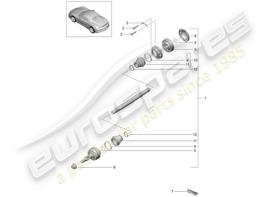 Porsche Boxster Spyder (2016) DRIVE SHAFT Part Diagram