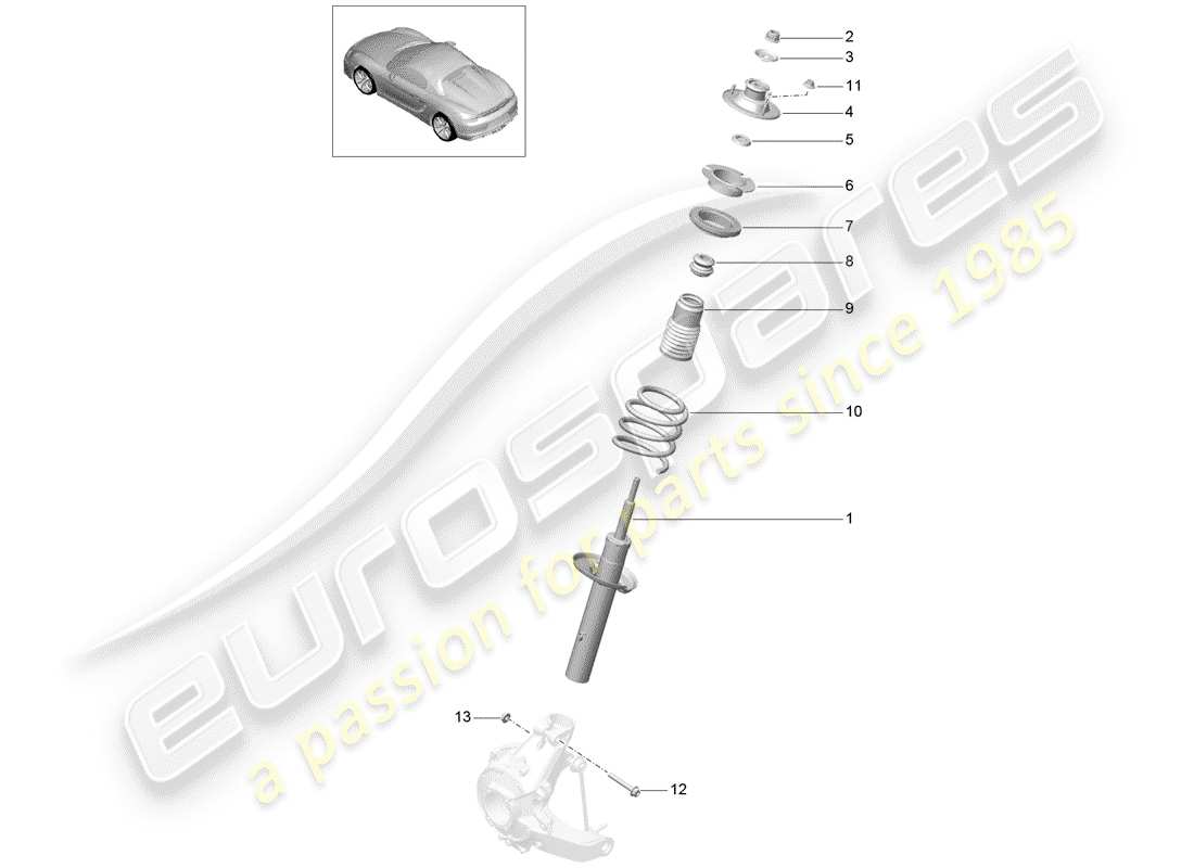 Porsche Boxster Spyder (2016) SHOCK ABSORBER Part Diagram