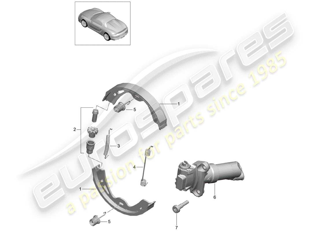 Porsche Boxster Spyder (2016) PARKING BRAKE Part Diagram
