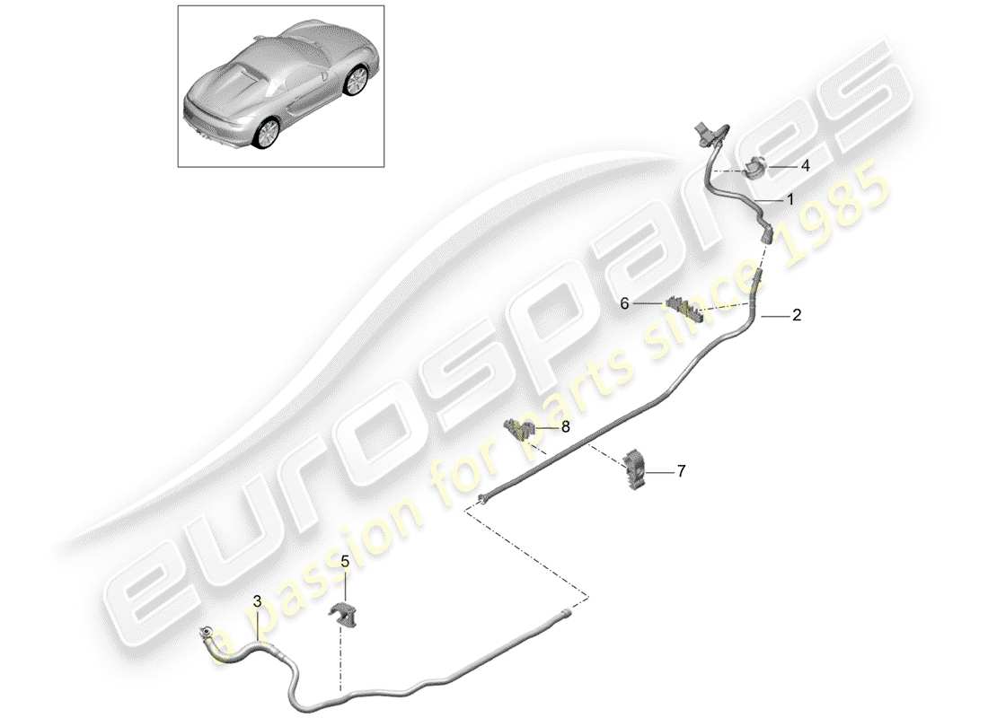 Porsche Boxster Spyder (2016) VACUUM LINE Part Diagram