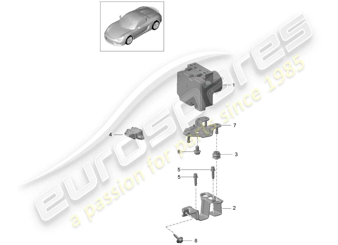 Porsche Boxster Spyder (2016) hydraulic unit Part Diagram