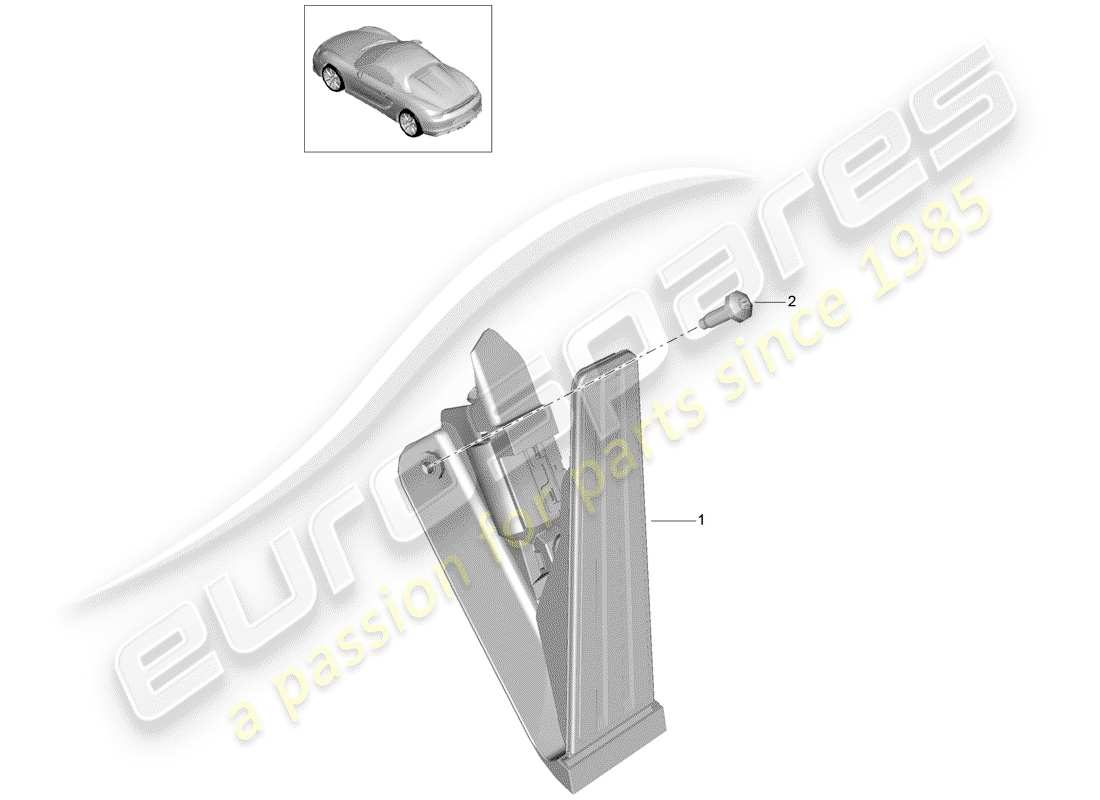 Porsche Boxster Spyder (2016) Pedals Part Diagram