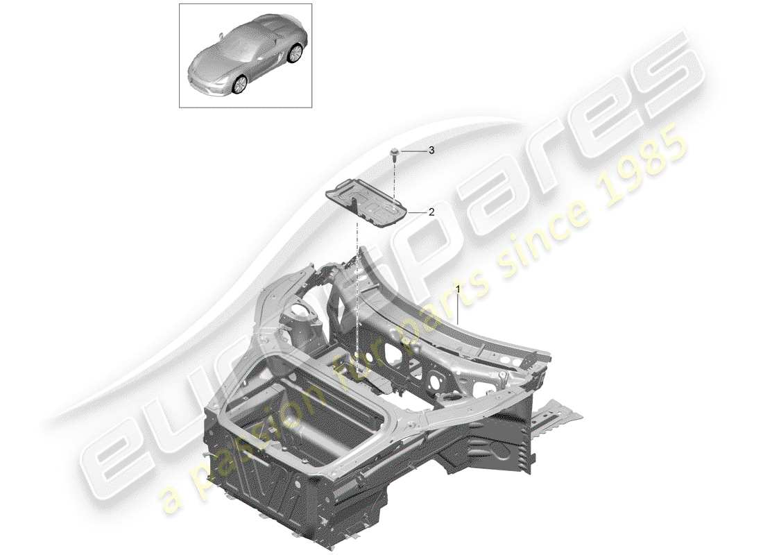 Porsche Boxster Spyder (2016) front end Part Diagram