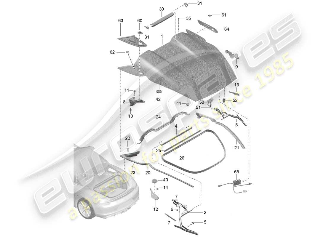Porsche Boxster Spyder (2016) COVER Part Diagram