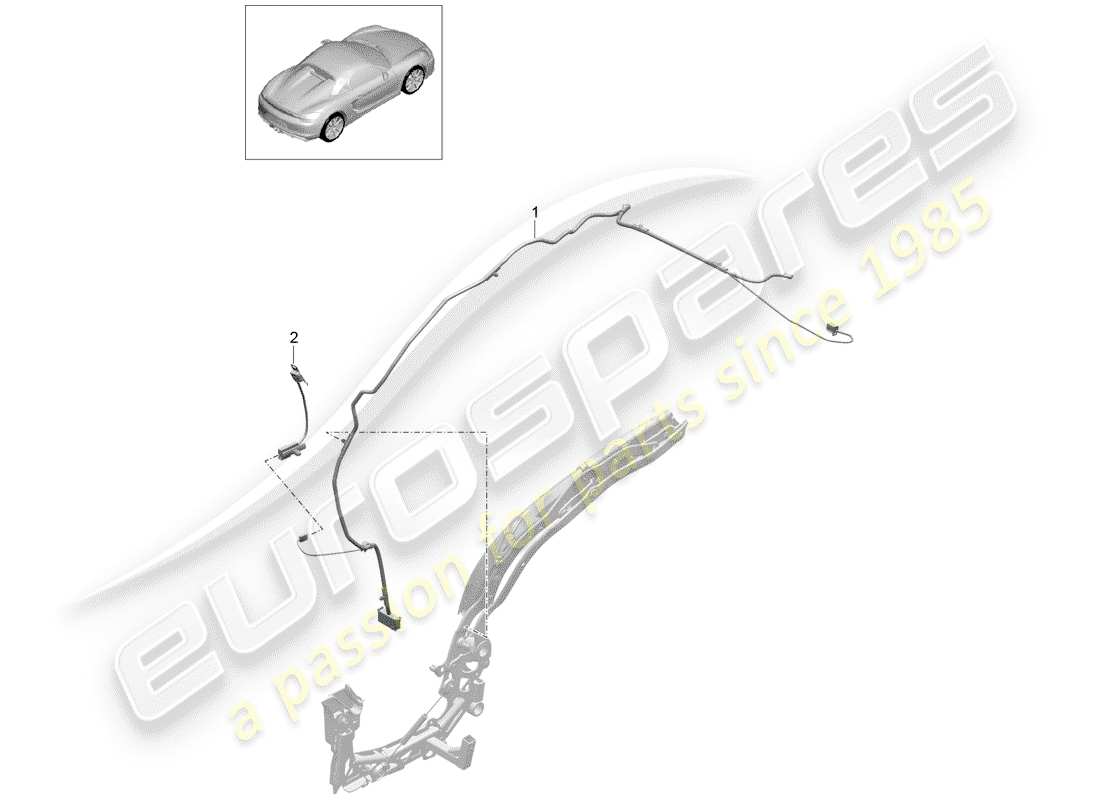 Porsche Boxster Spyder (2016) Convertible top Part Diagram