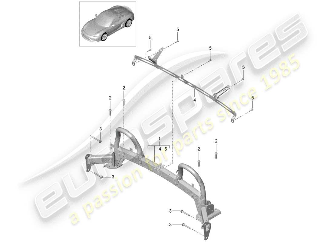 Porsche Boxster Spyder (2016) ROLL BAR Part Diagram