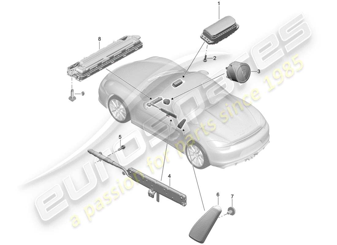 Porsche Boxster Spyder (2016) AIRBAG Part Diagram