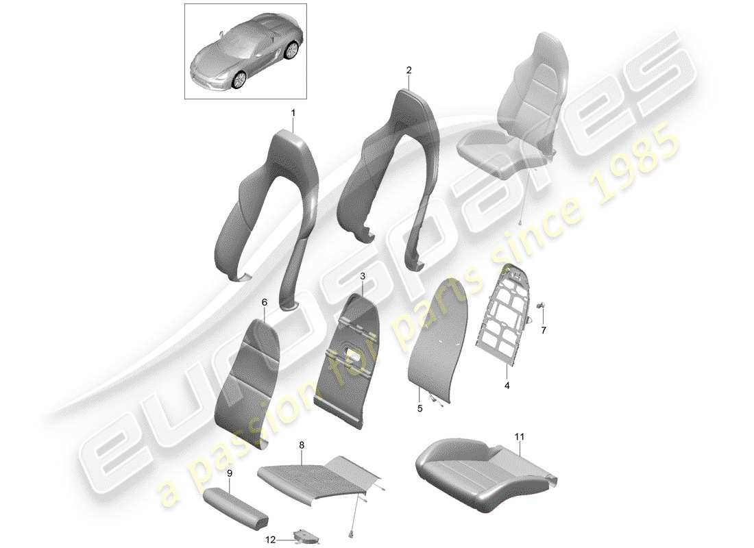 Porsche Boxster Spyder (2016) foam part Part Diagram